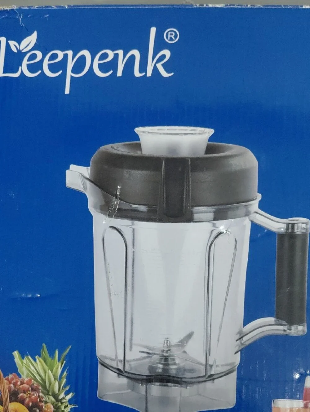 Leepenk Clear Plastic Blender Jar with Black Handle - Replacement Pitcher Only